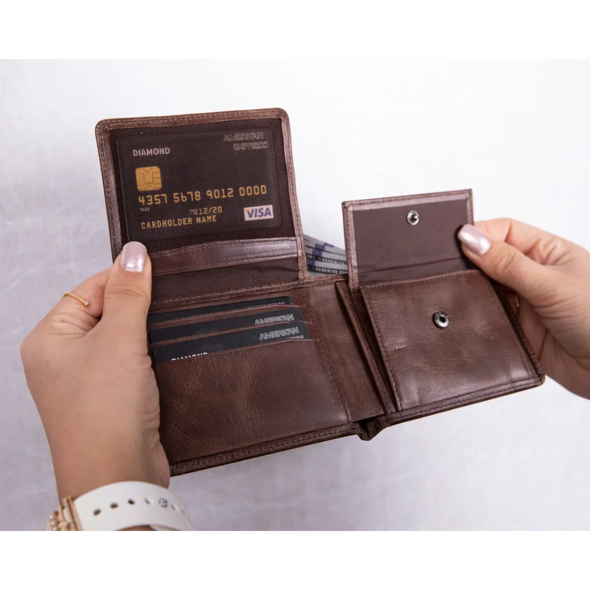 Brown Genuine Leather Classic Mens Wallet