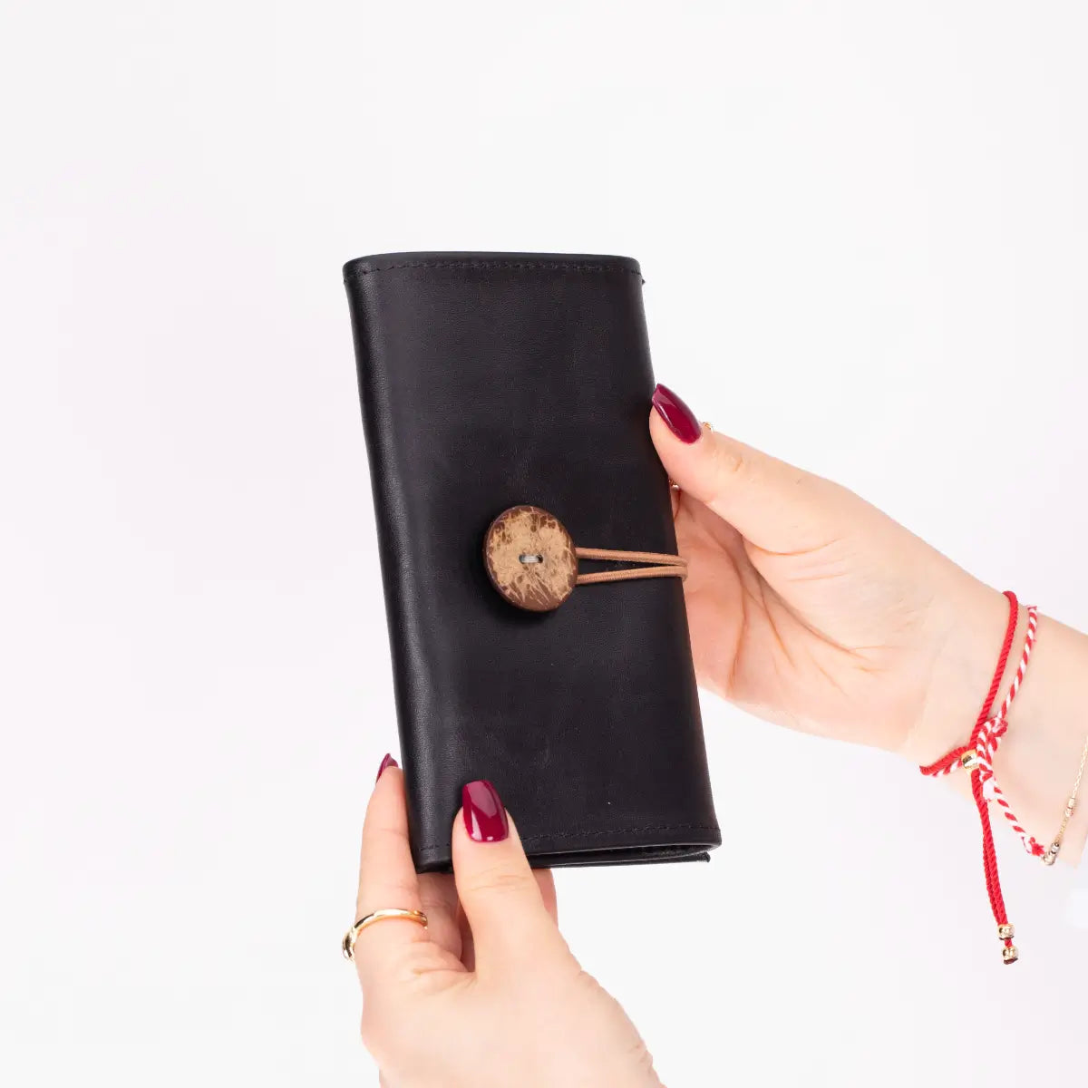 Black Leather Cable Organizer