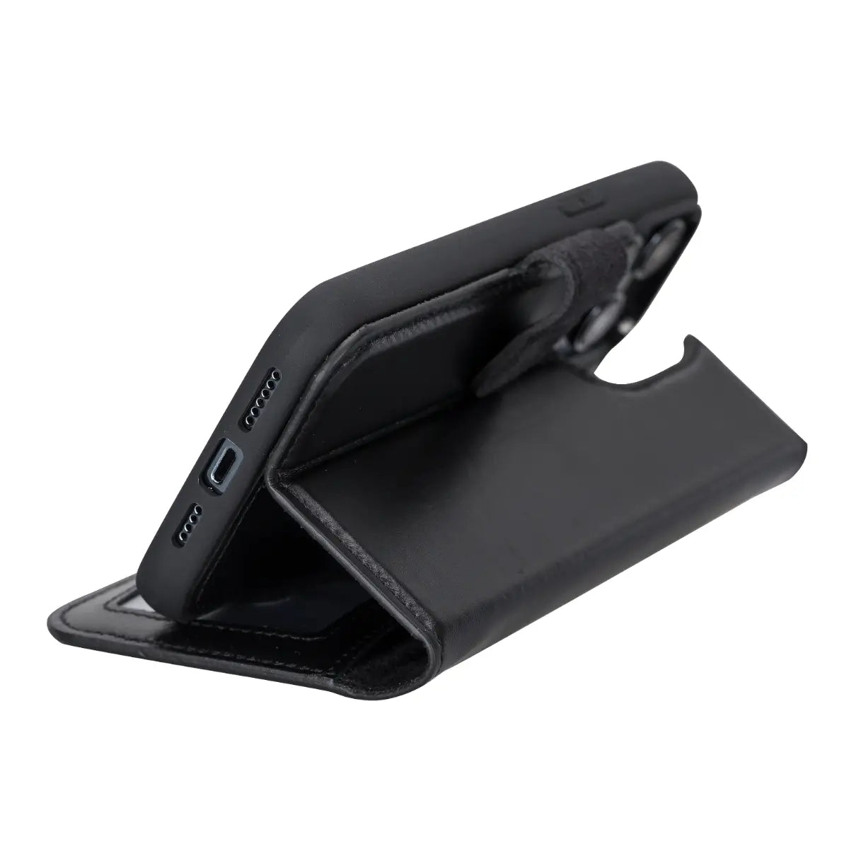 Black Leather Wallet Case for iPhone 14 Pro Max