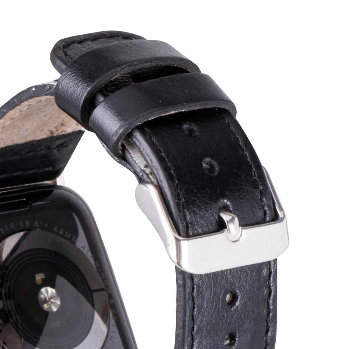 Black Leopard Pattern Leather Sport Apple Watch Band