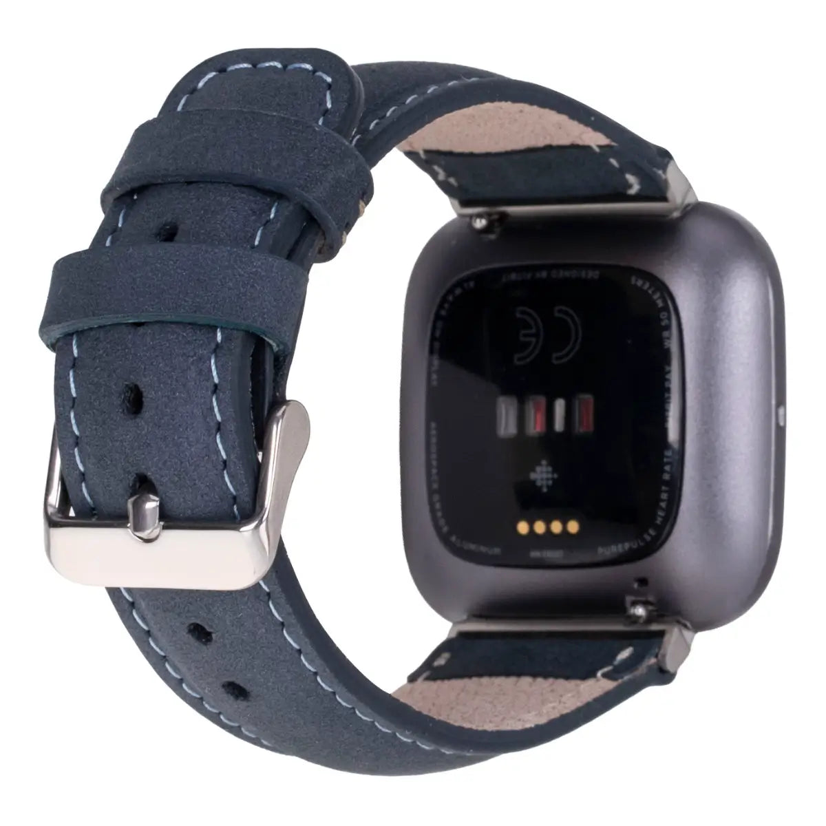 Blue Leather Fitbit Watch Band