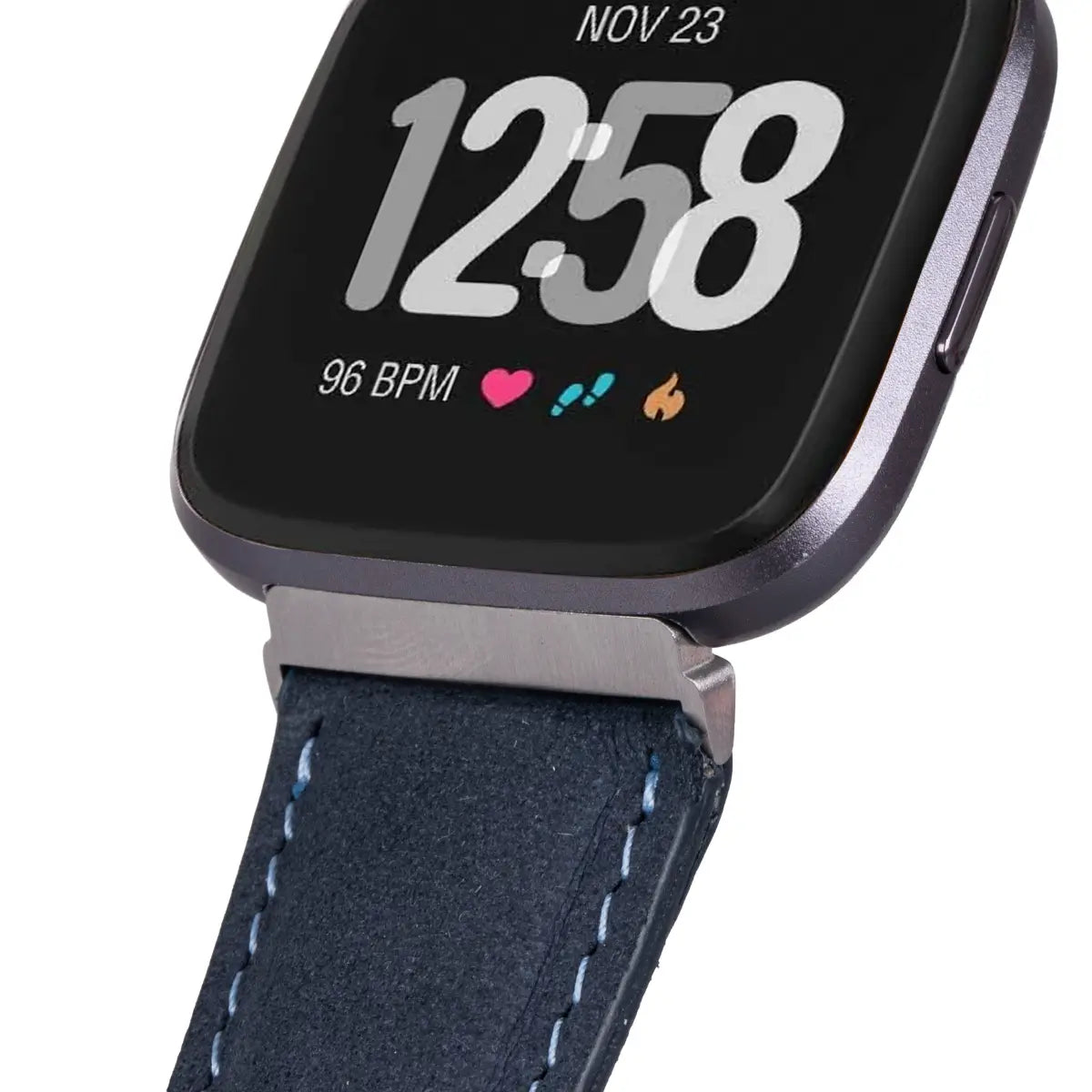 Blue Leather Fitbit Watch Band