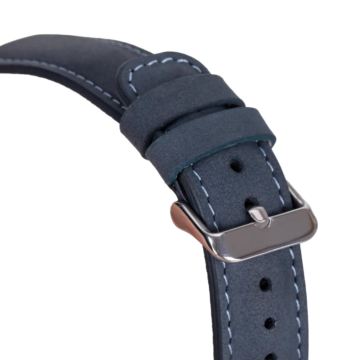 Blue Leather Fitbit Watch Band