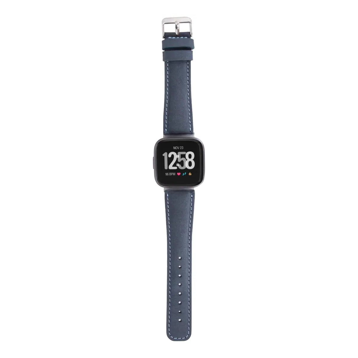 Blue Leather Fitbit Watch Band