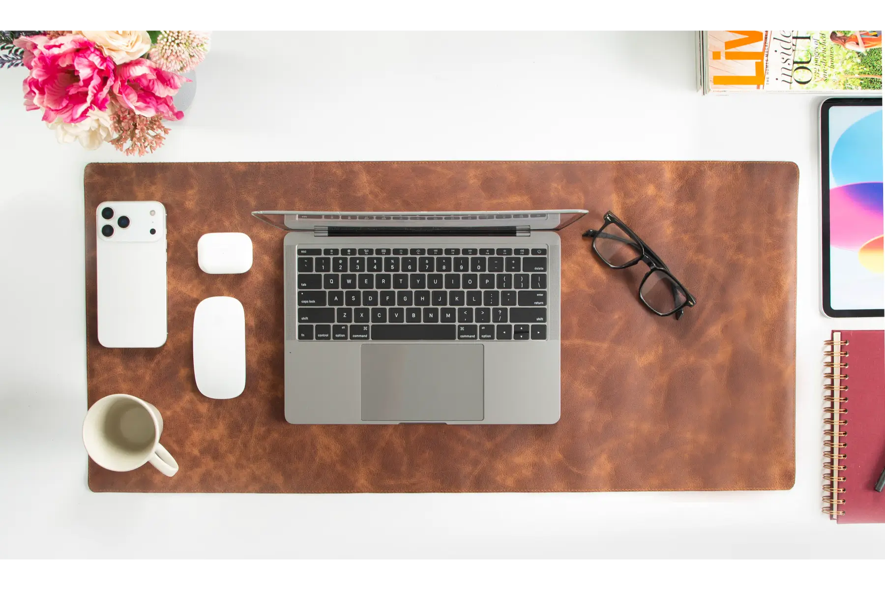 Brown Leather Desk Mat-Medium Size