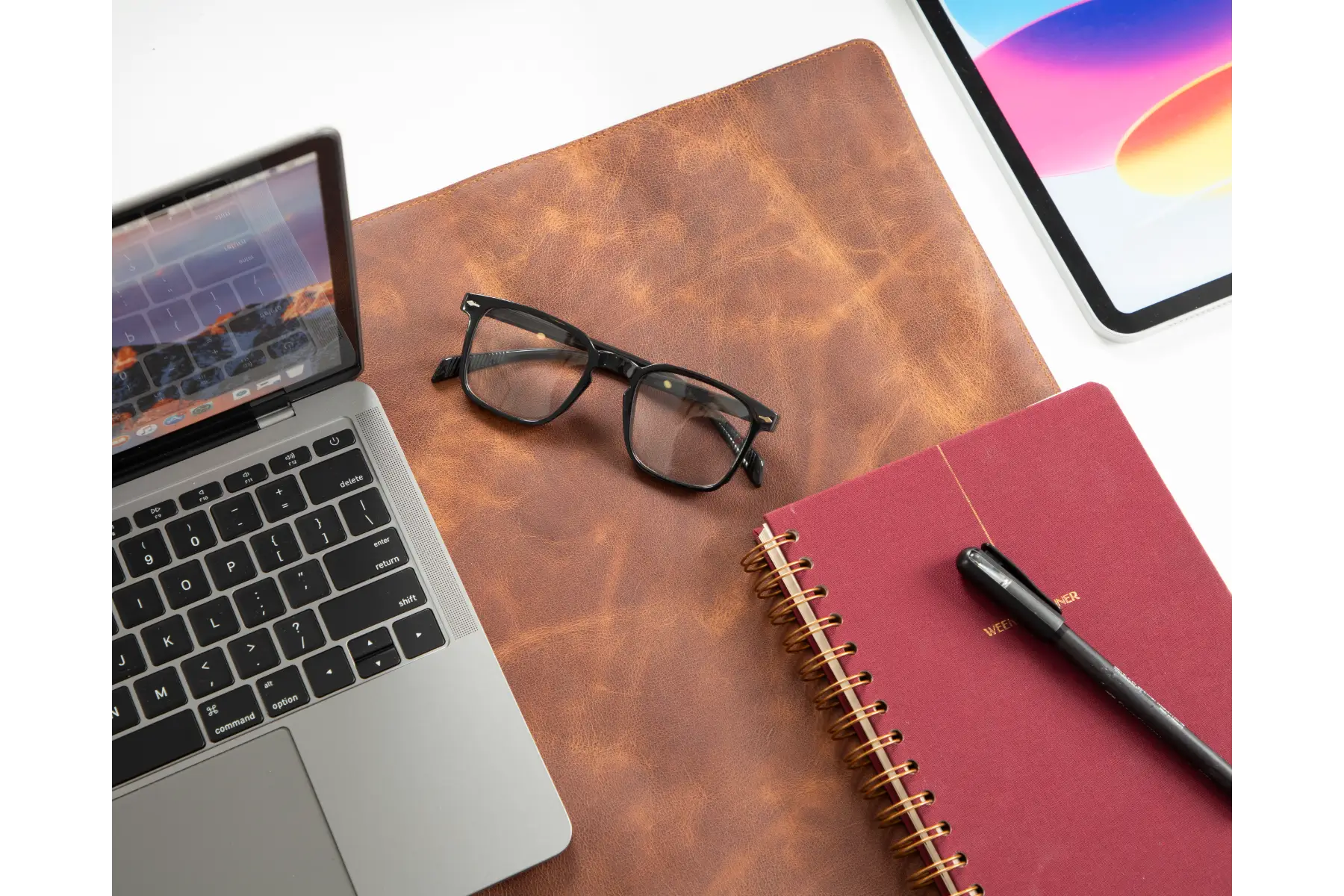Brown Leather Desk Mat-Medium Size