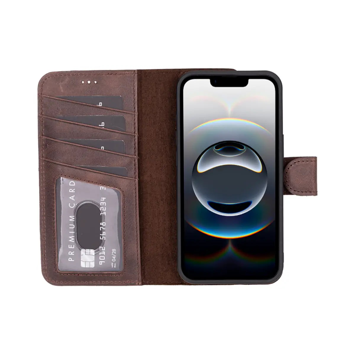Brown Leather Wallet Case for iPhone 16e – O2 Leather