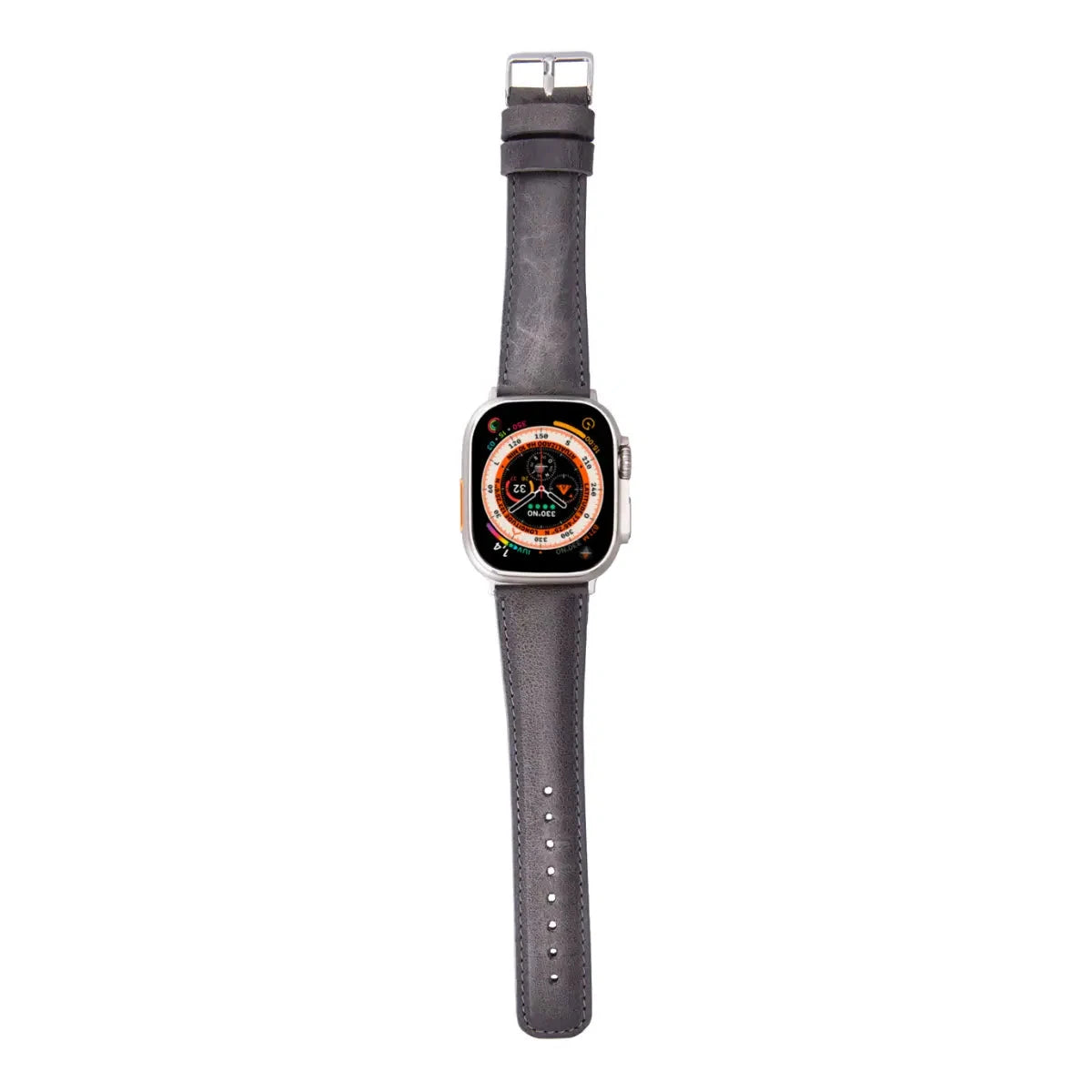 Burnished Gray Leather Classic Apple Watch Band