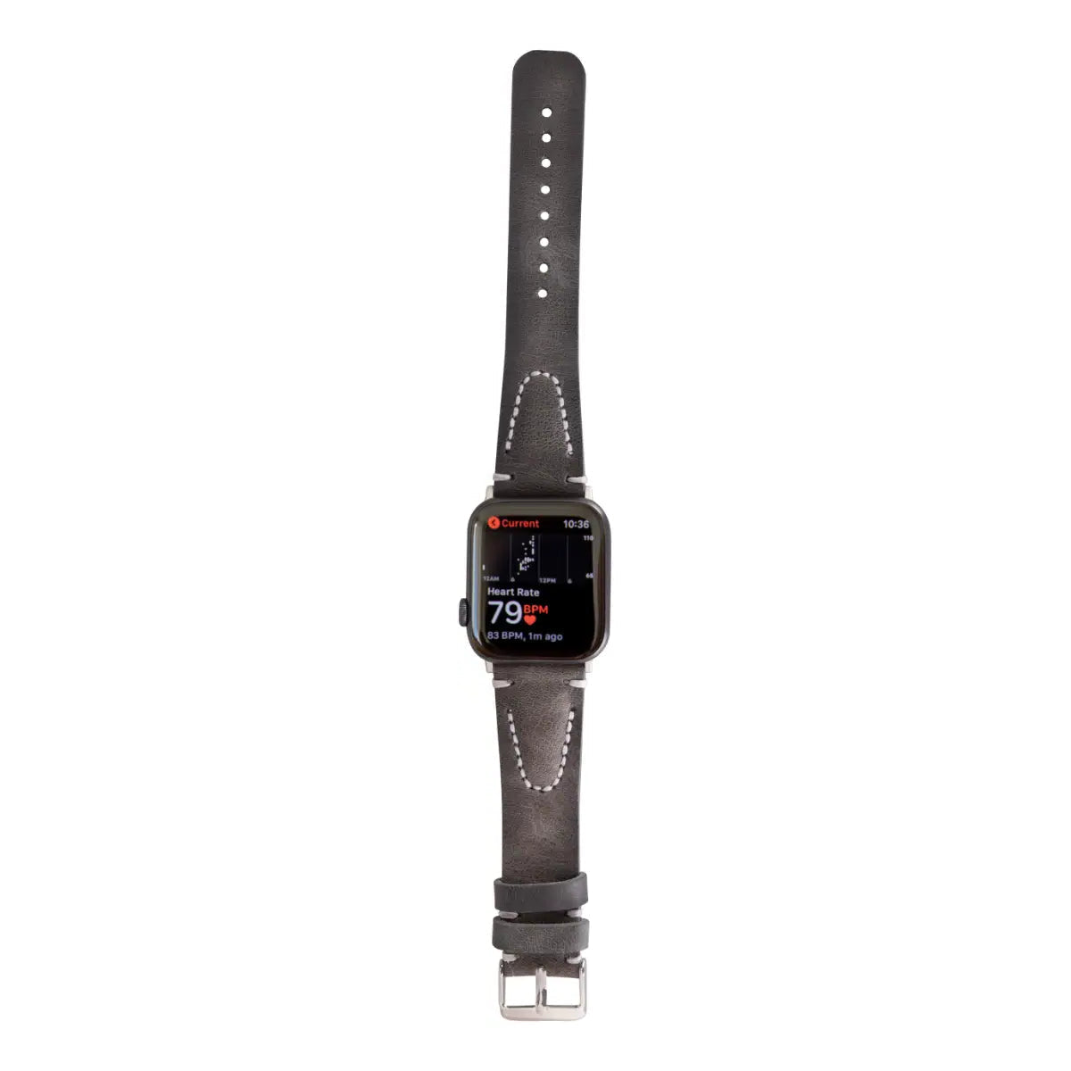 Burnished Gray Leather Sport Apple Watch Band