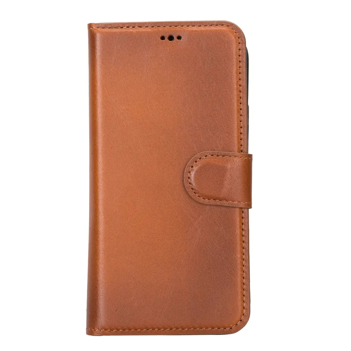 Burnished Tan Leather Wallet Case for iPhone 14