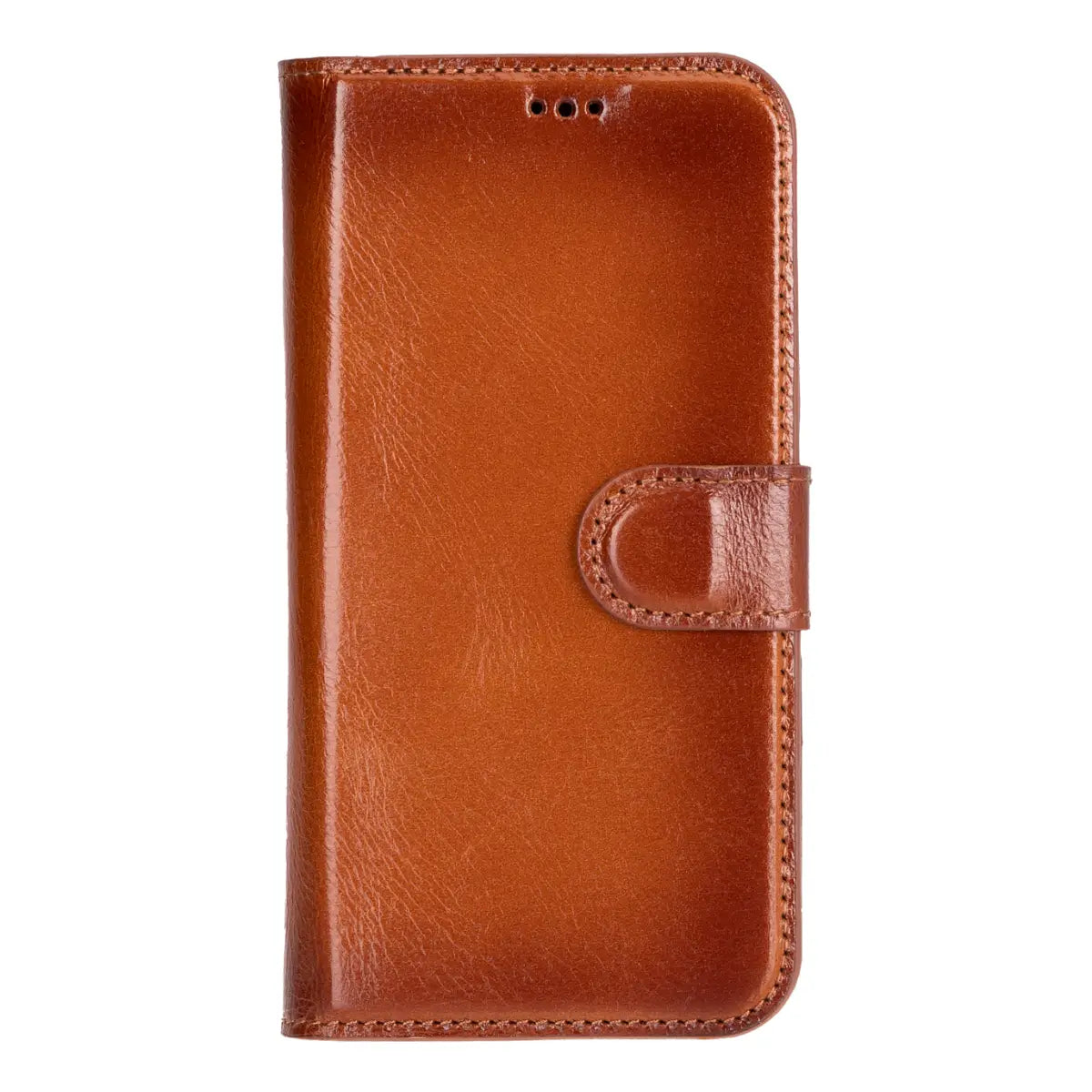 Burnished Tan Leather Wallet Case for iPhone 16