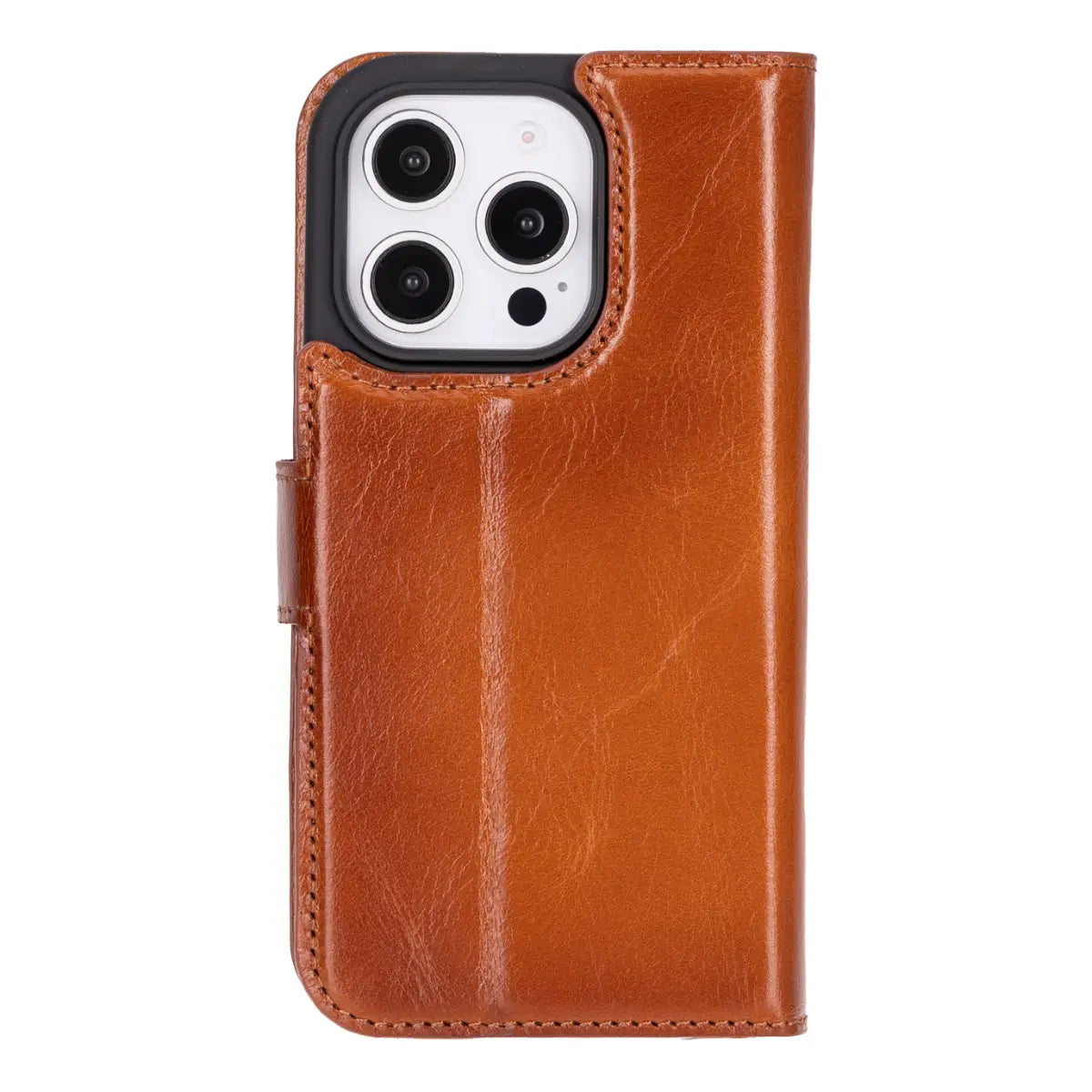 Burnished Tan Leather Wallet Case for iPhone 16 Pro