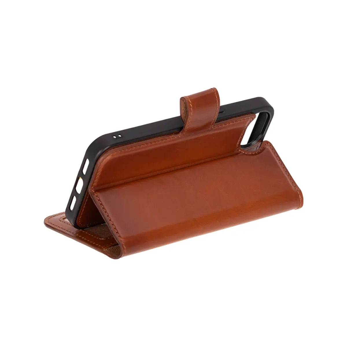Burnished Tan Leather Wallet Case for iPhone 16e – O2 Leather