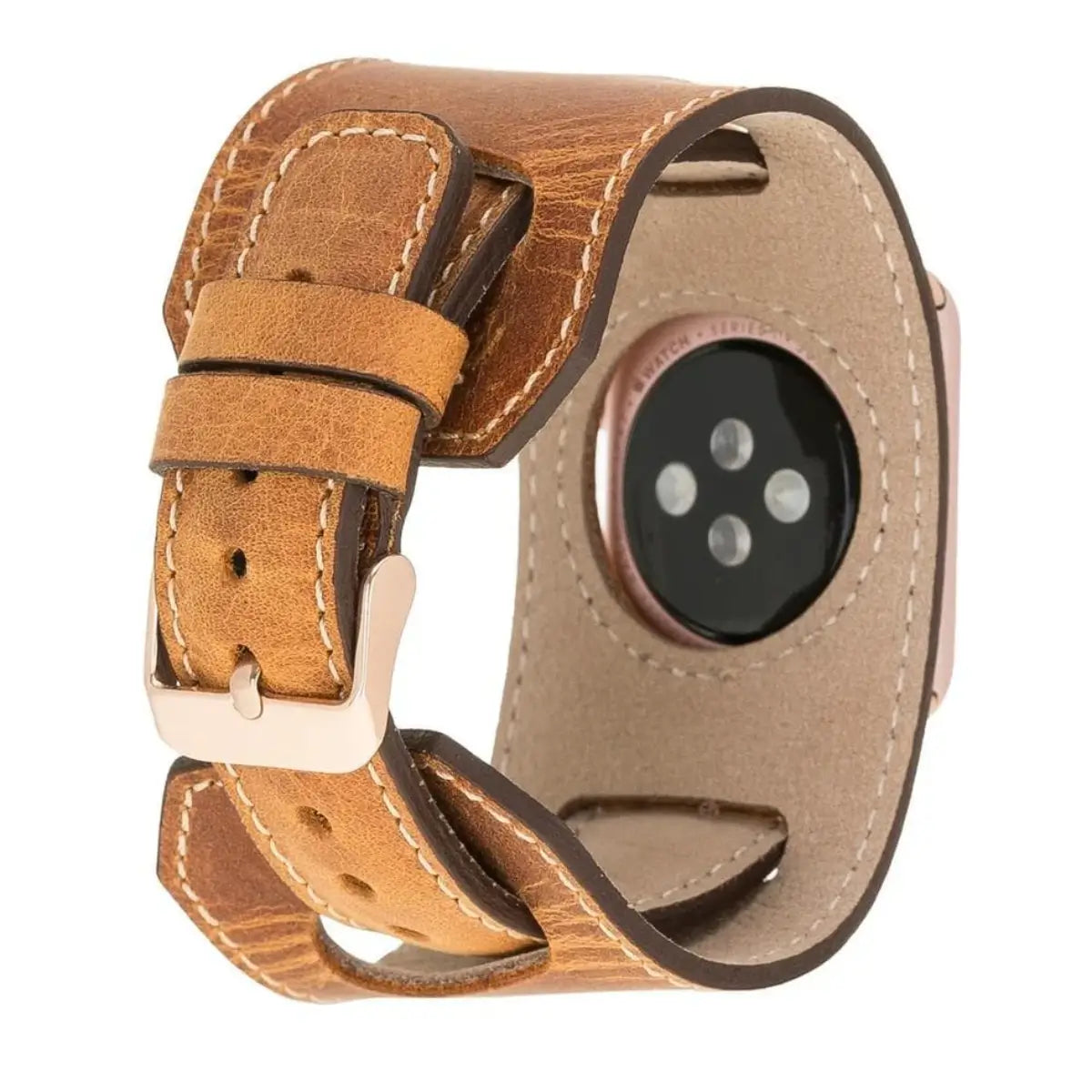 Camel Brown Leather Apple Watch Band