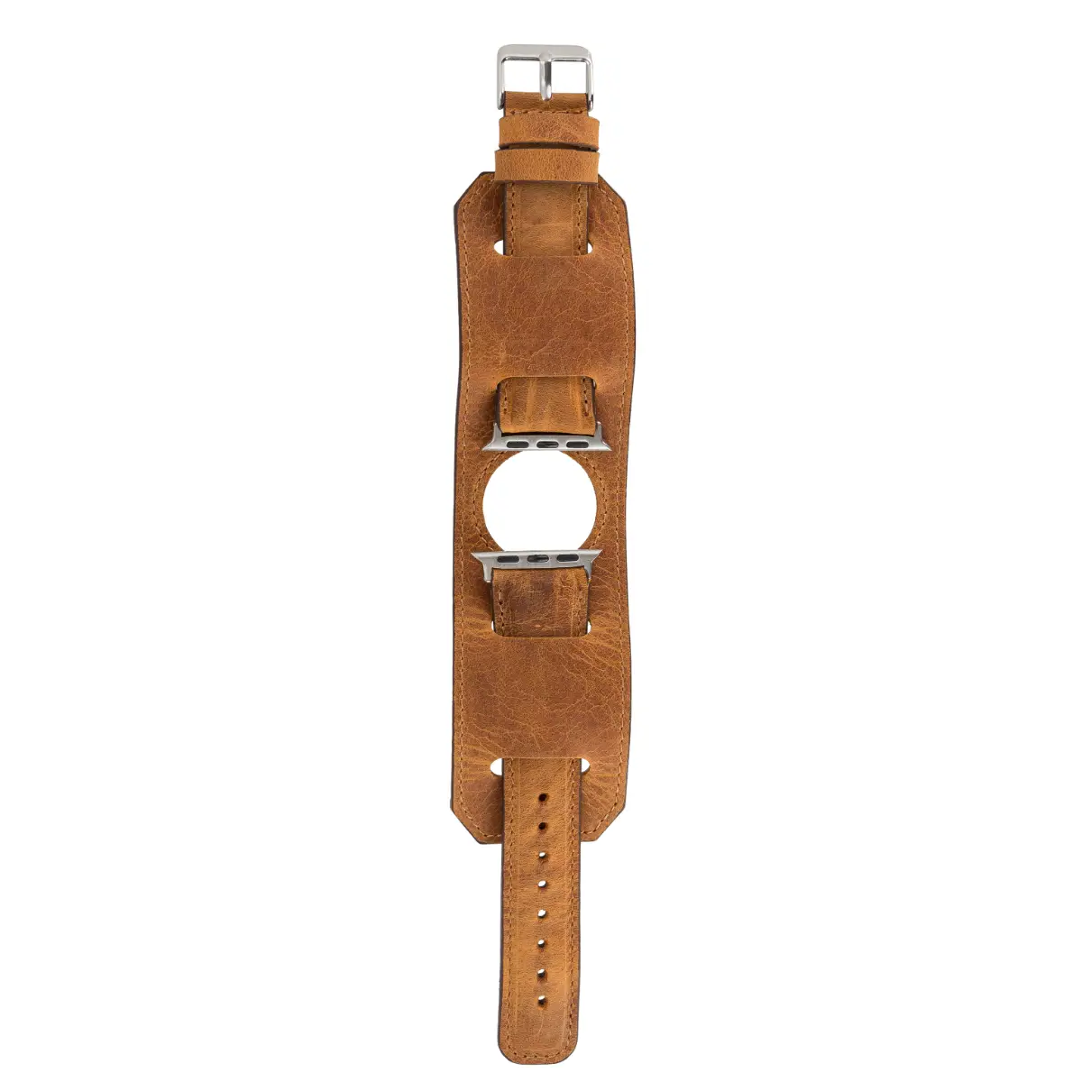 Camel Brown Leather Apple Watch Band
