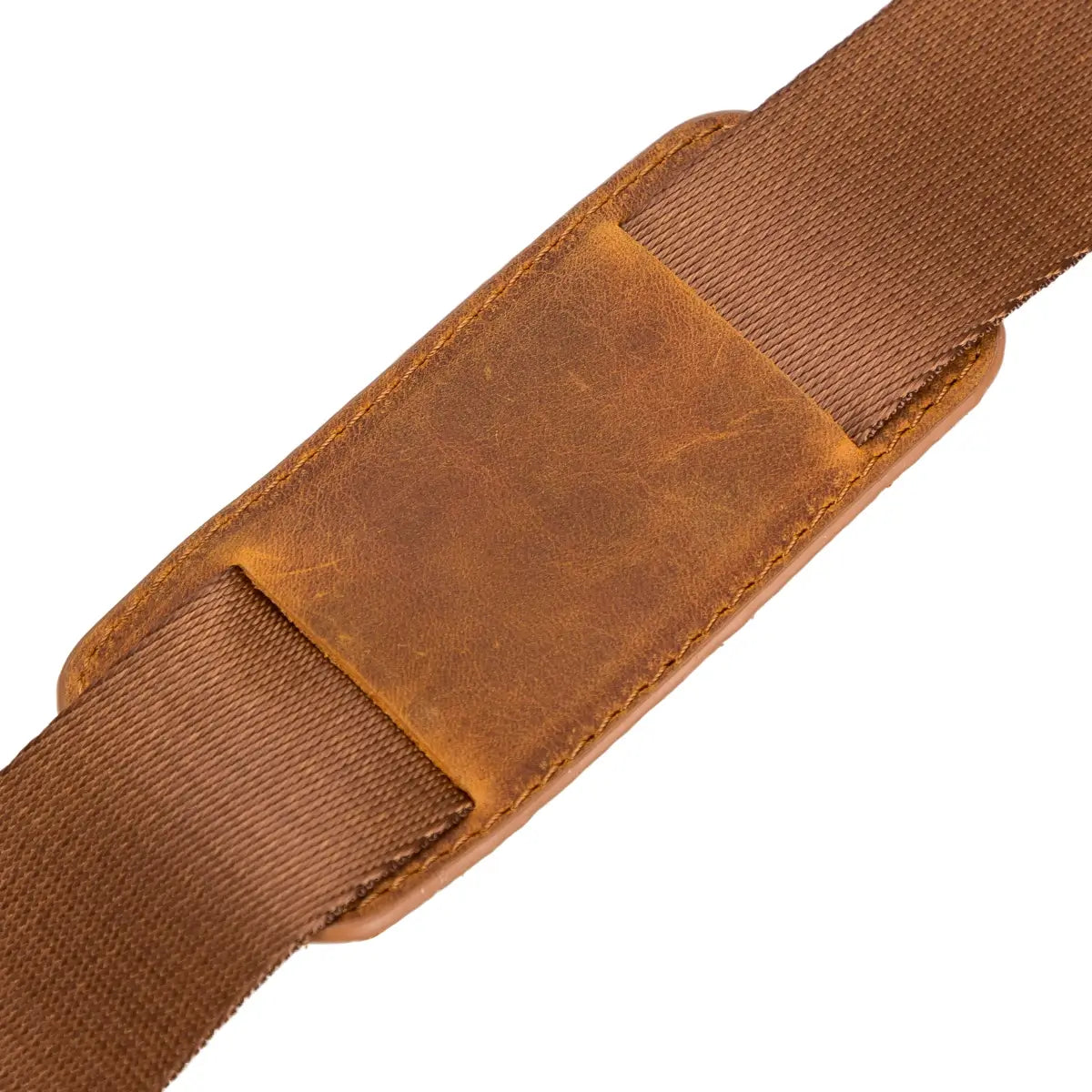 Camel Brown Leather Business Briefcase shoulder strap