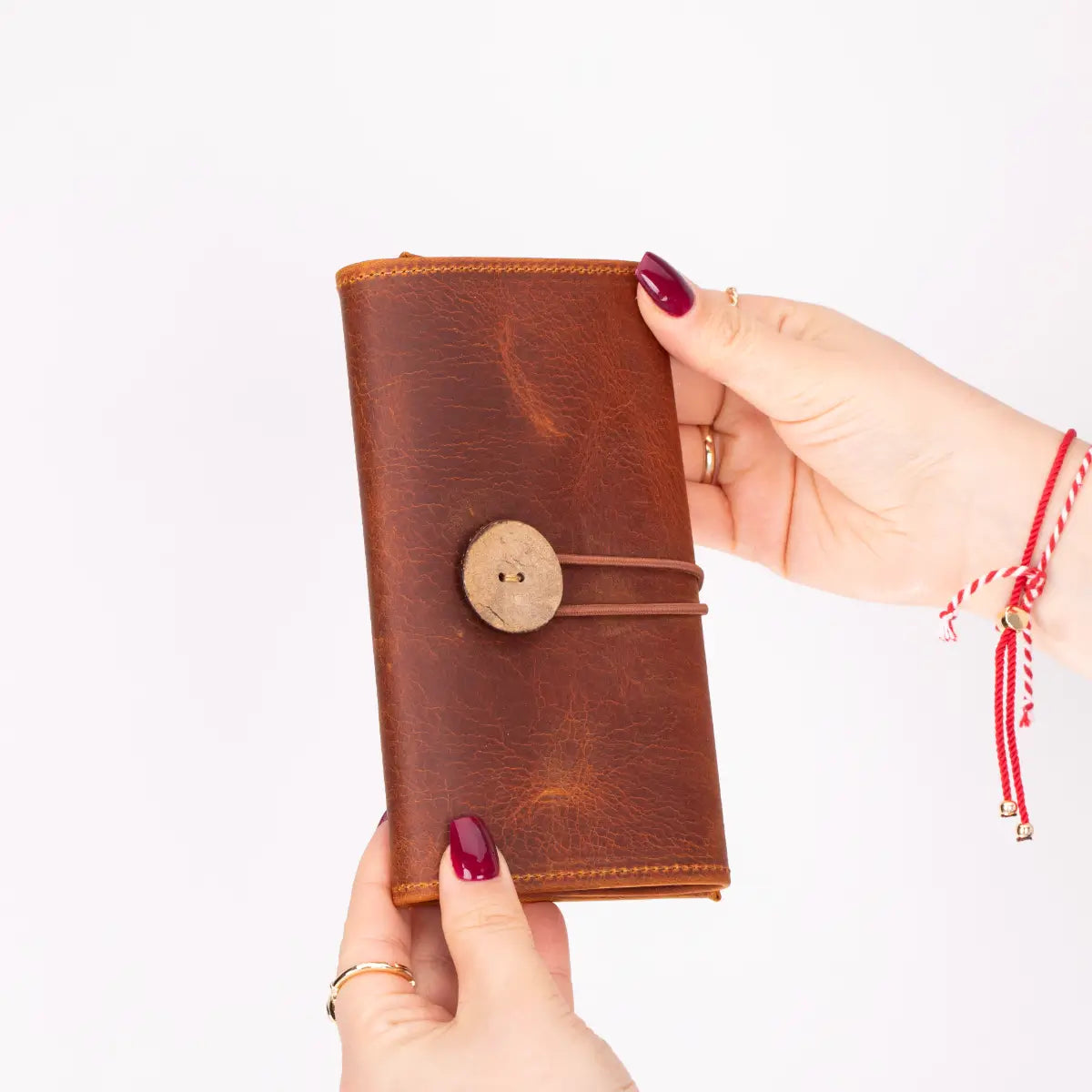 Camel Brown Leather Cable Organizer