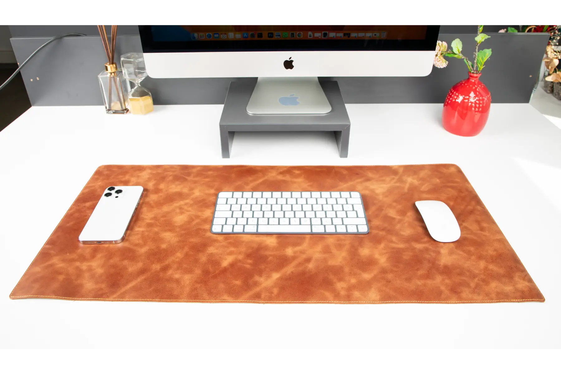 Camel Brown Leather Desk Mat-Large