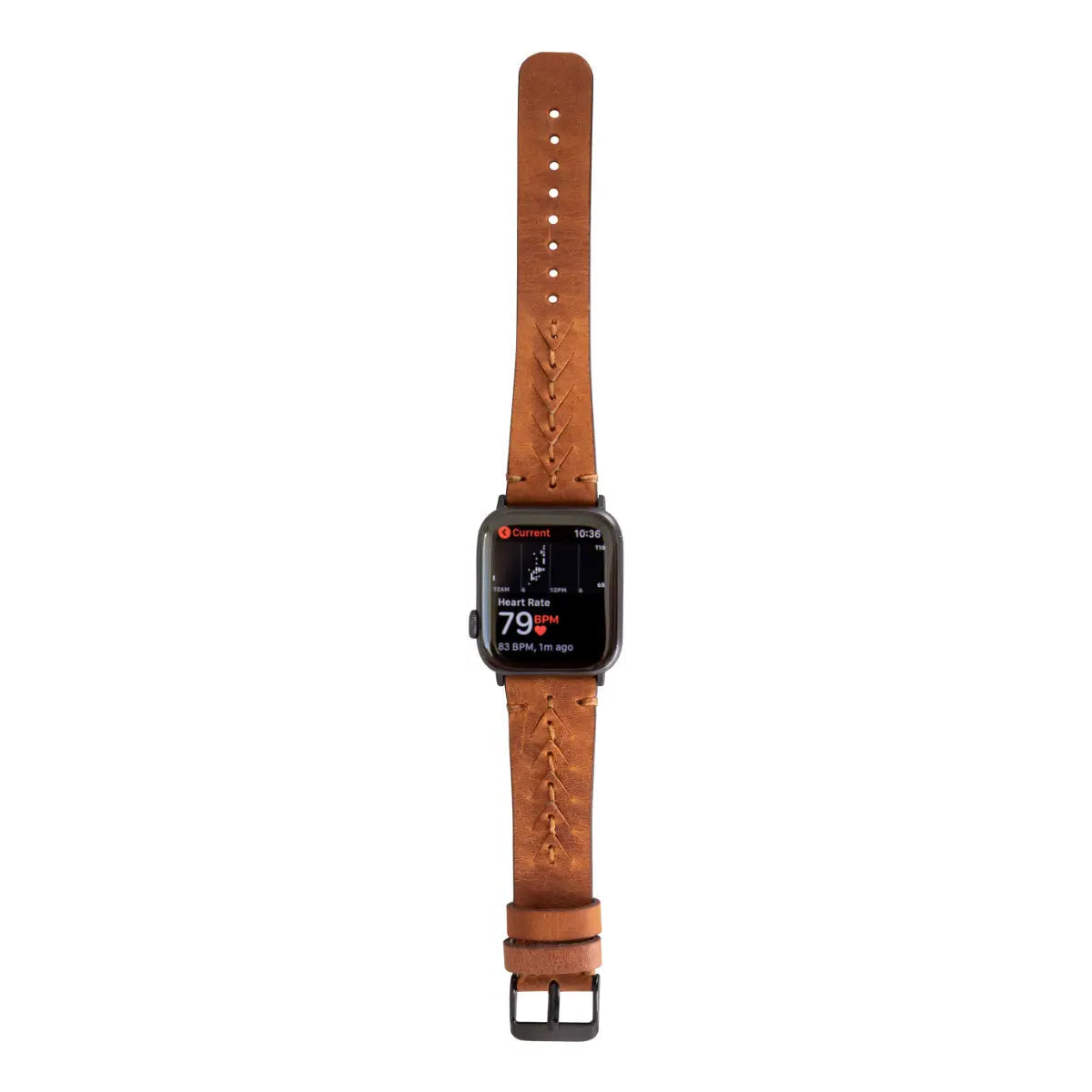 Camel Brown Leather Sport Apple Watch Band
