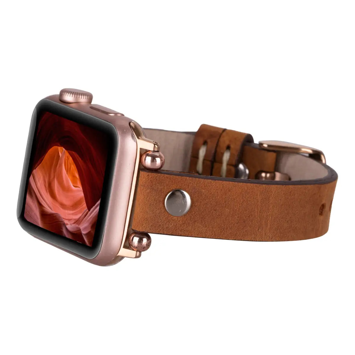 Camel Leather Ultra Slim Apple Watch Band