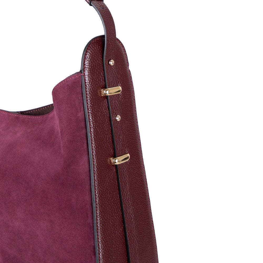 Carina Suede Leather Women's Bag Burgundy