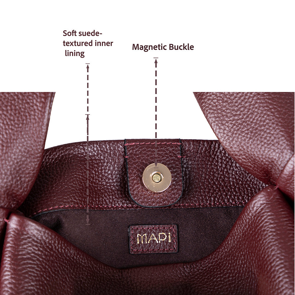 Cortina Women's Leather Bag - Burgundy