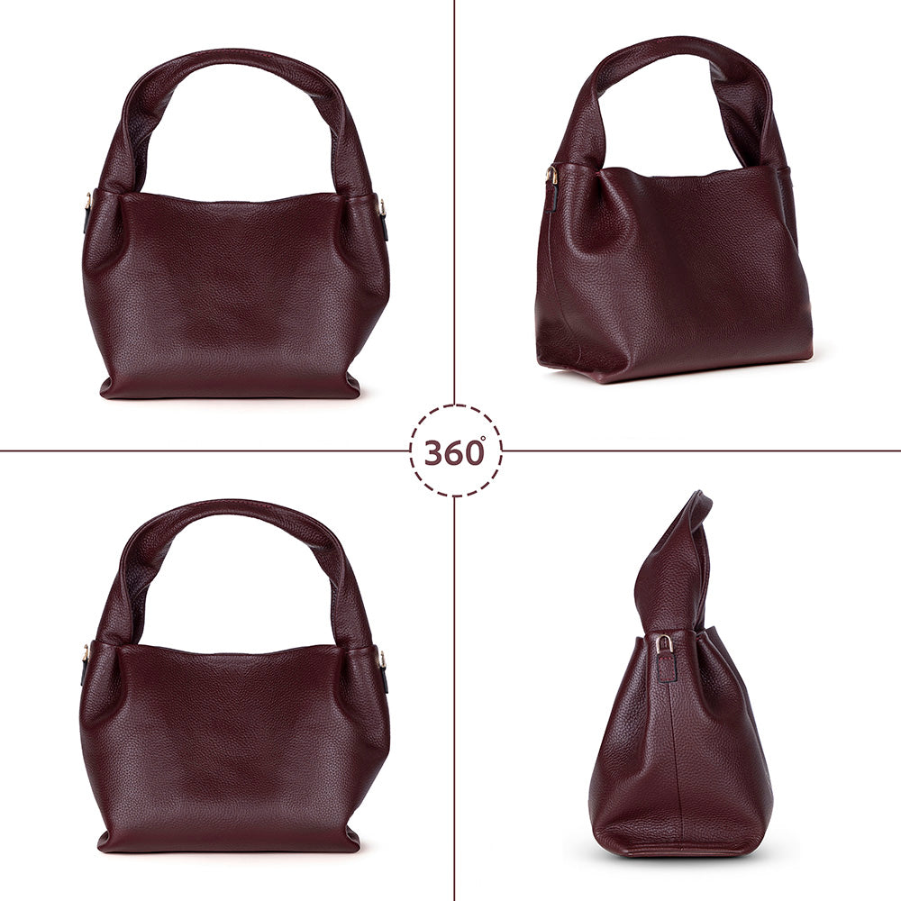 Cortina Women's Leather Bag - Burgundy