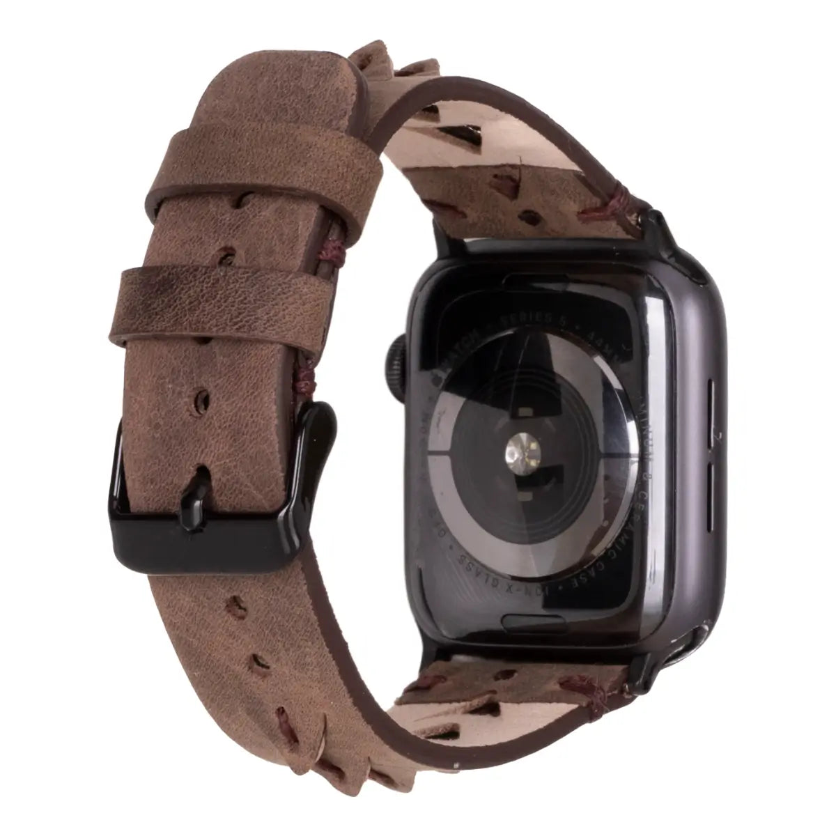 Dark Brown Leather Sport Apple Watch Band