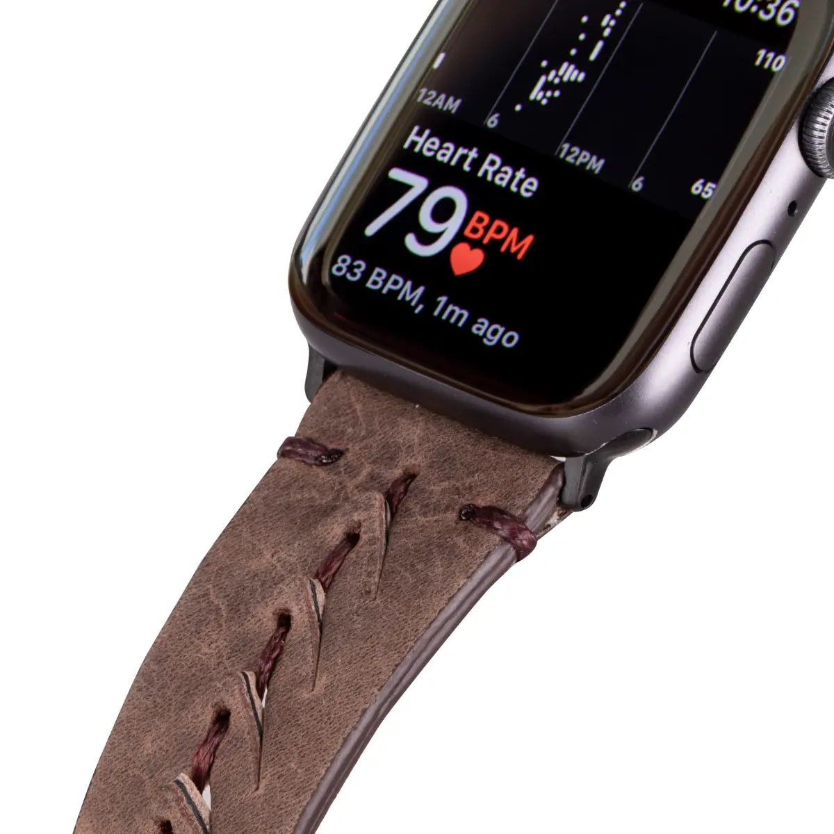 Dark Brown Leather Sport Apple Watch Band