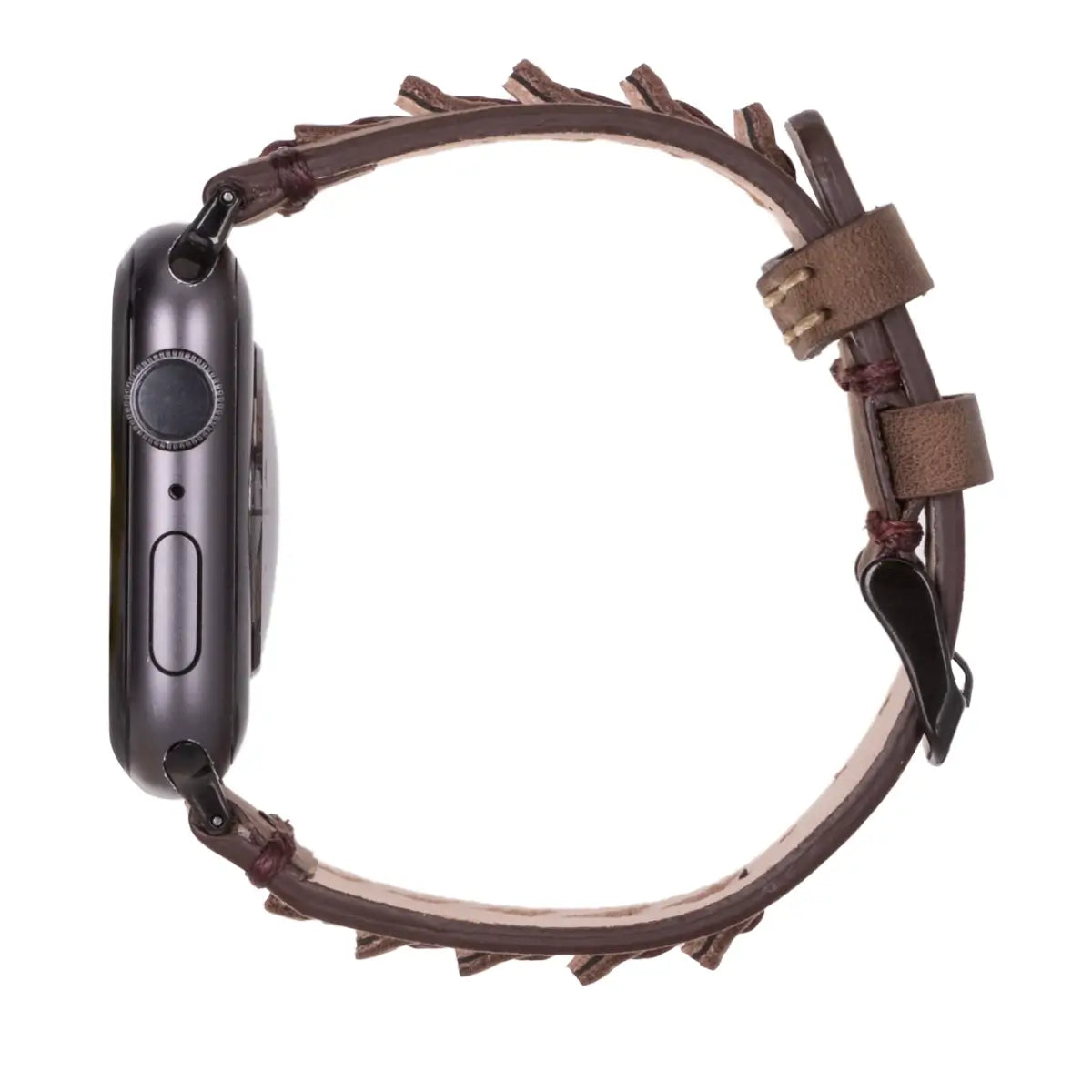 Dark Brown Leather Sport Apple Watch Band