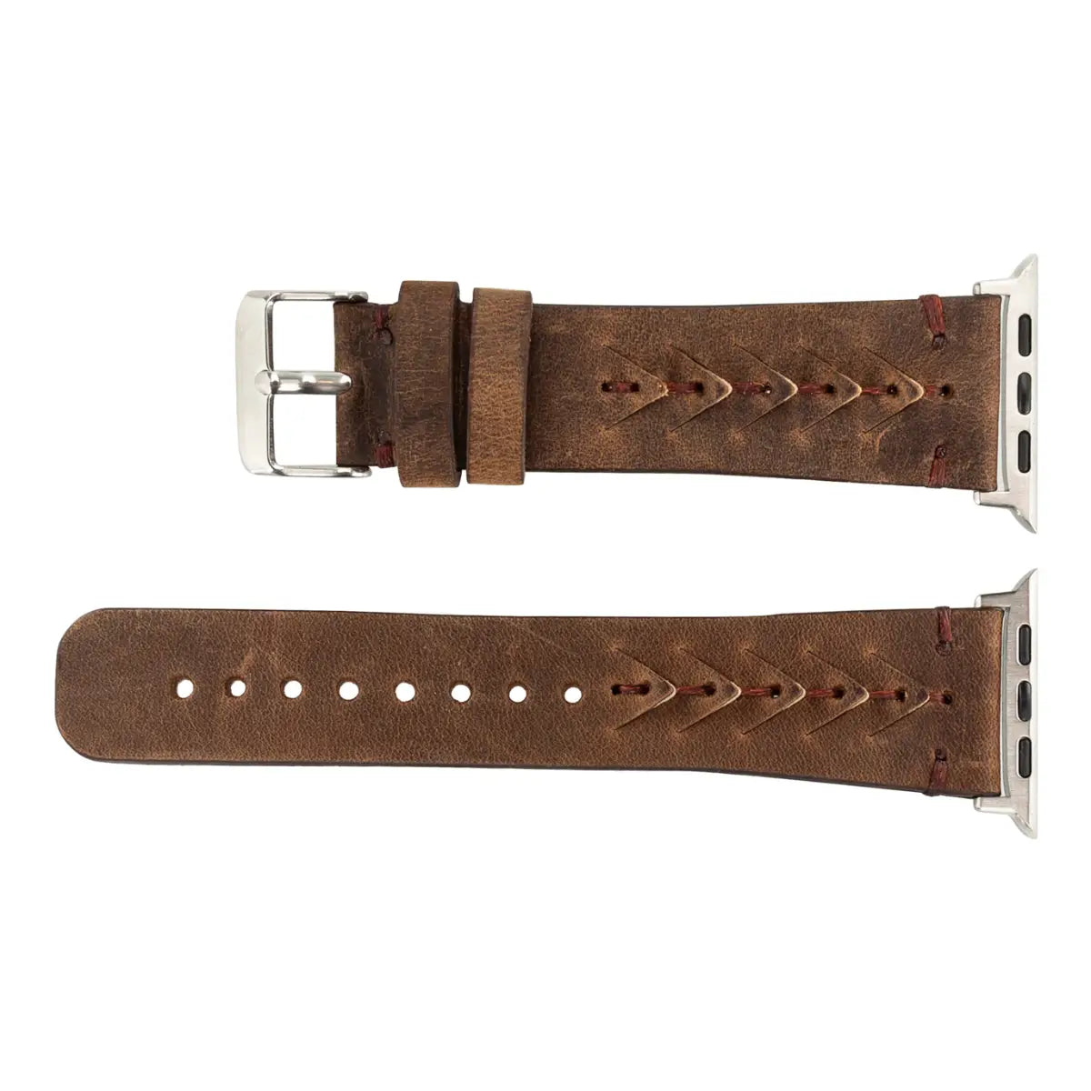 Dark Brown Leather Sport Apple Watch Band