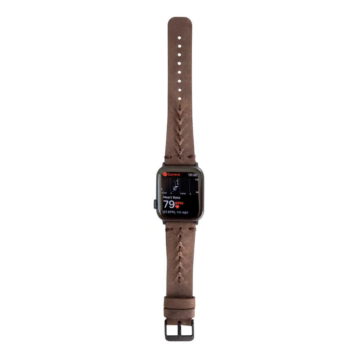Dark Brown Leather Sport Apple Watch Band