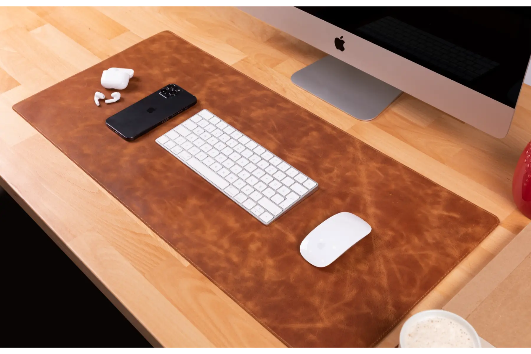 Brown Leather Desk Mat-Medium Size