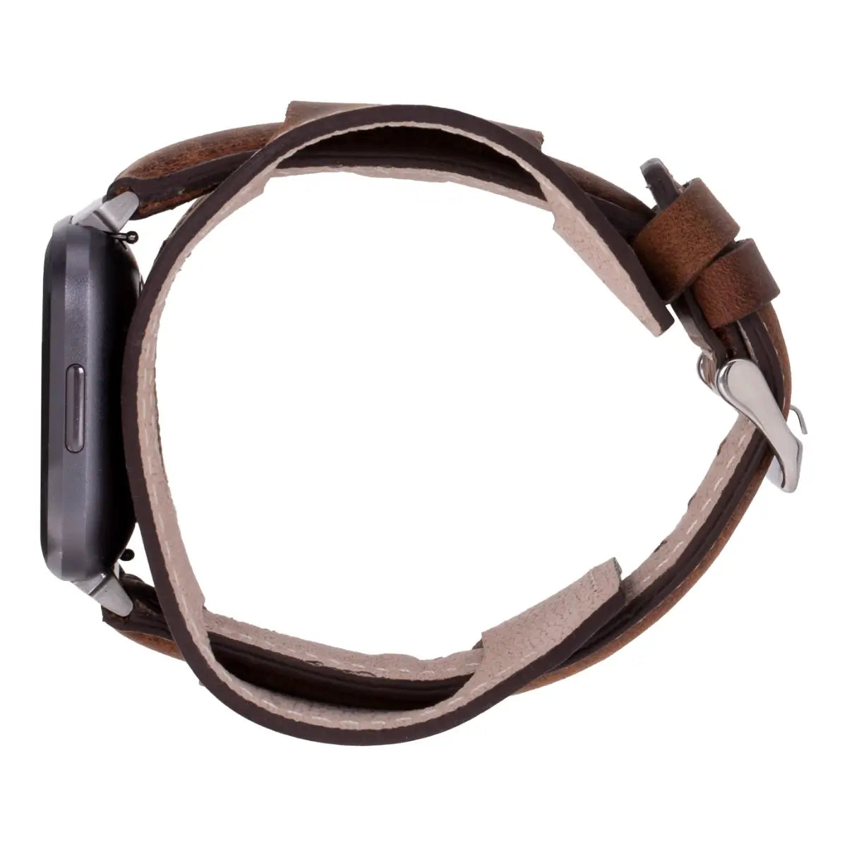 Distressed Brown Leather Cuff Fitbit Watch Band