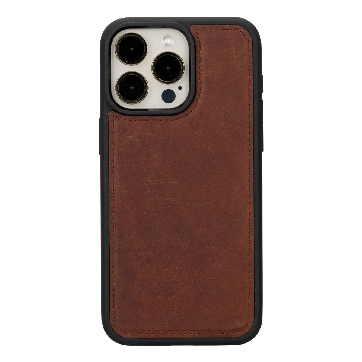 Distressed Brown Leather Wallet Case for iPhone 15 Pro Max