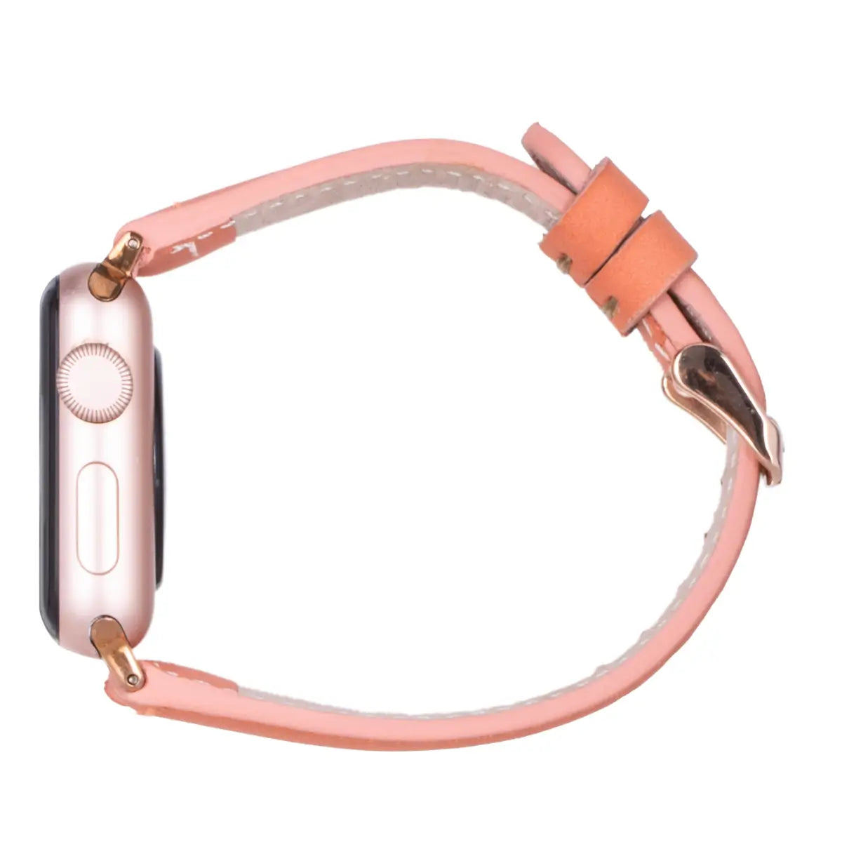 Distressed Orange Leather Slim Apple Watch Band