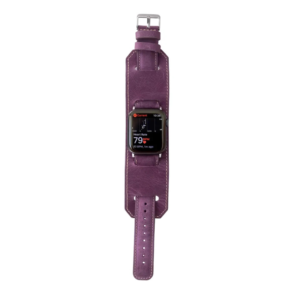 Distressed Purple Leather Cuff Apple Watch Band