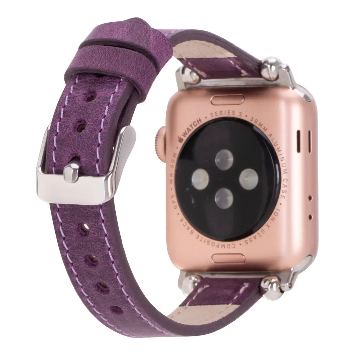 Distressed Purple Leather Ultra Slim Apple Watch Band
