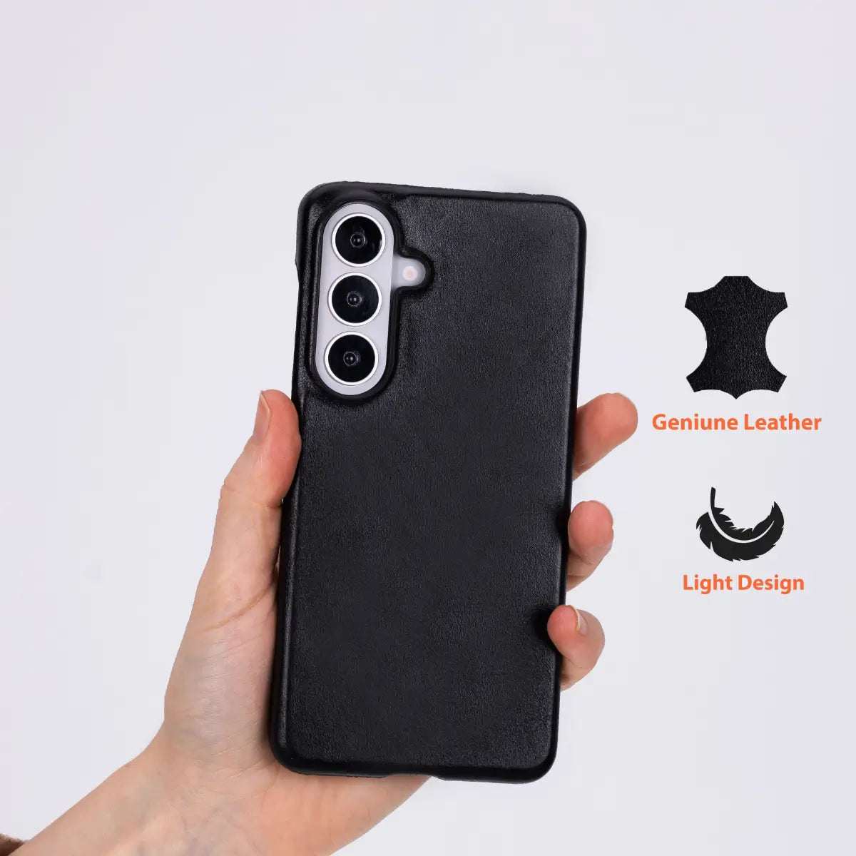 Galaxy S26 Plus Leather Case – Black (Rivo)