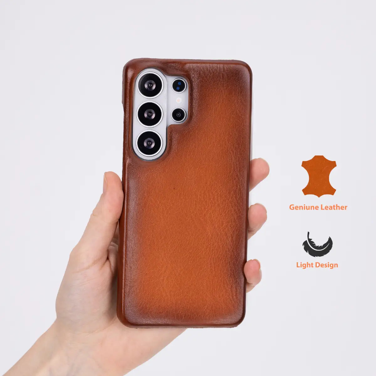 Galaxy S26 Ultra Leather Case – Burnished Tan (Rivo)