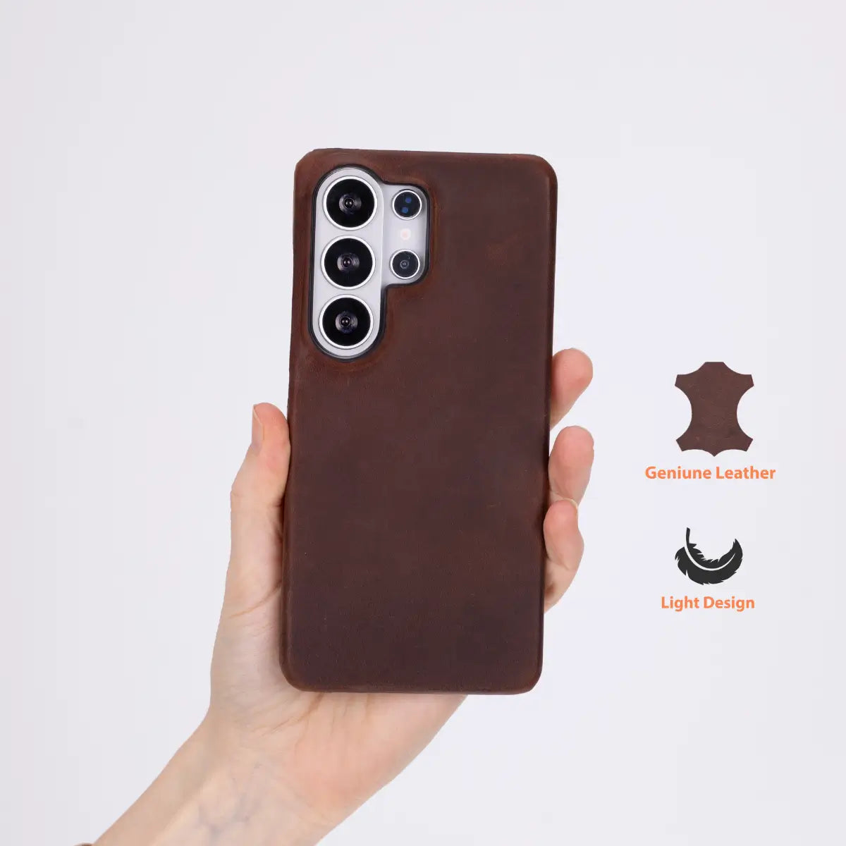 Galaxy S26 Ultra Leather Case – Distressed-Brown (Rivo)