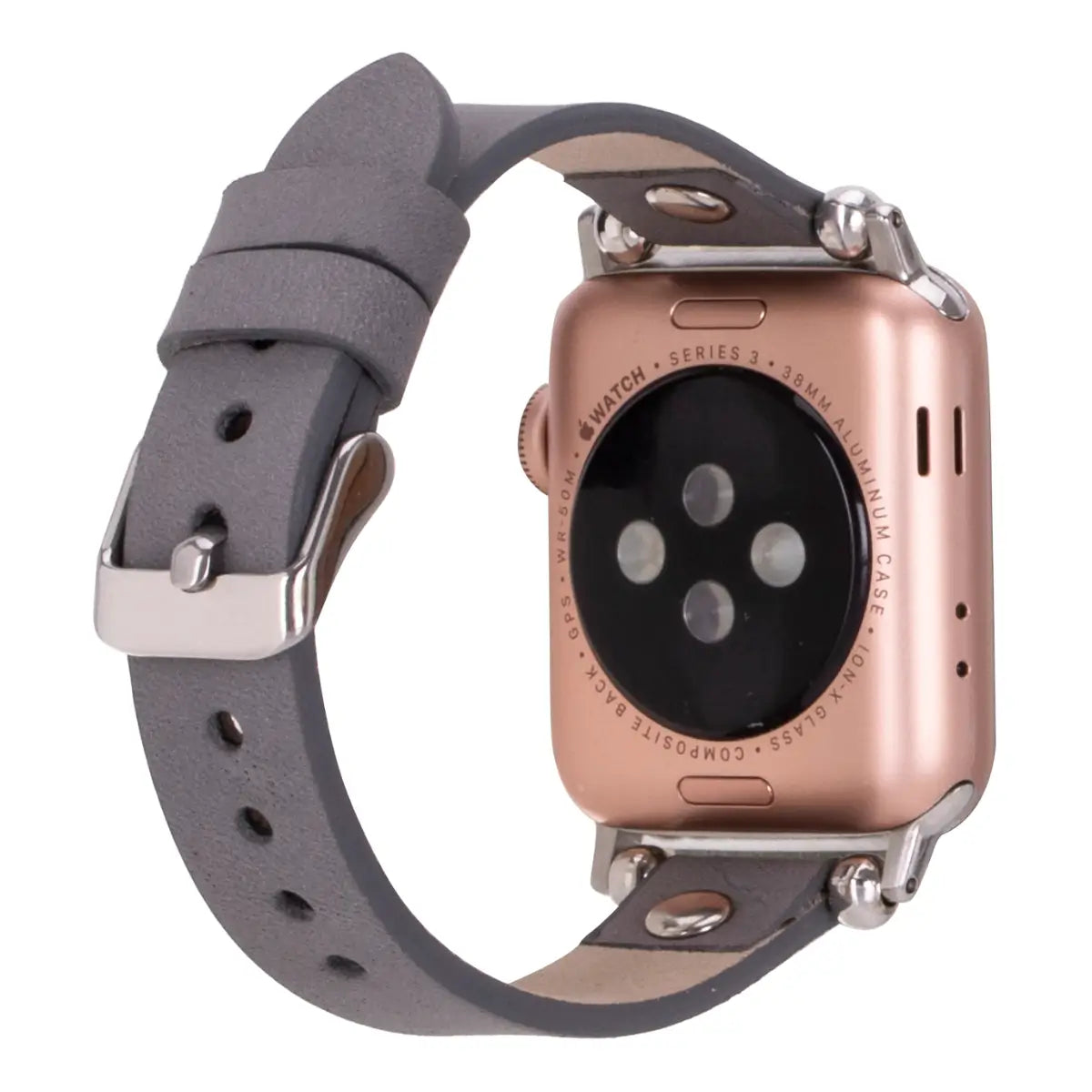 Gray Leather Ultra Slim Apple Watch Band