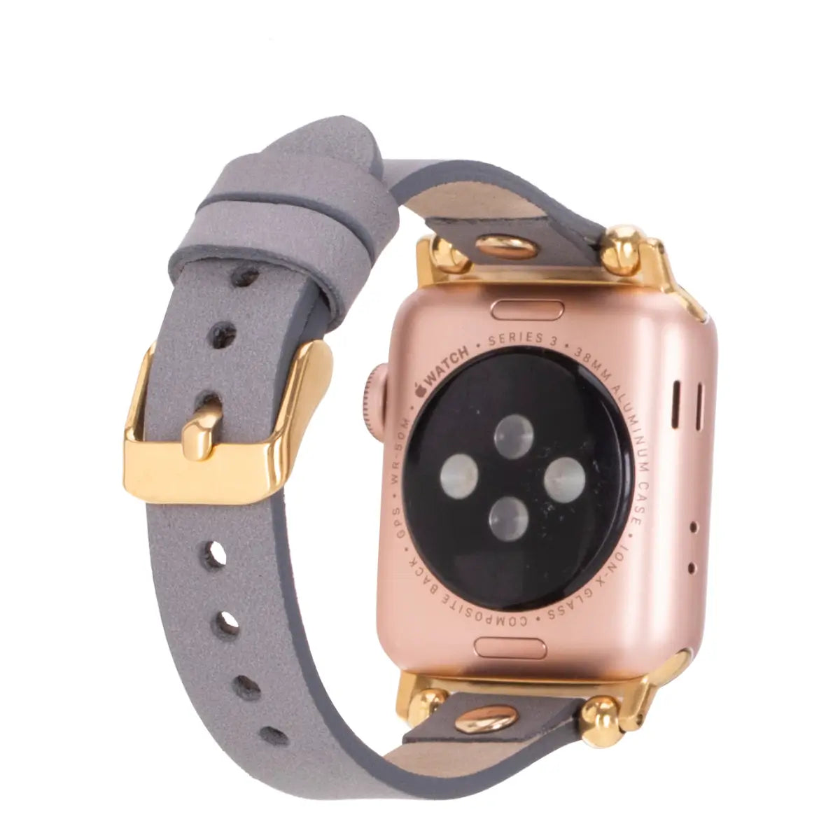 Gray Leather Ultra Slim Apple Watch Band