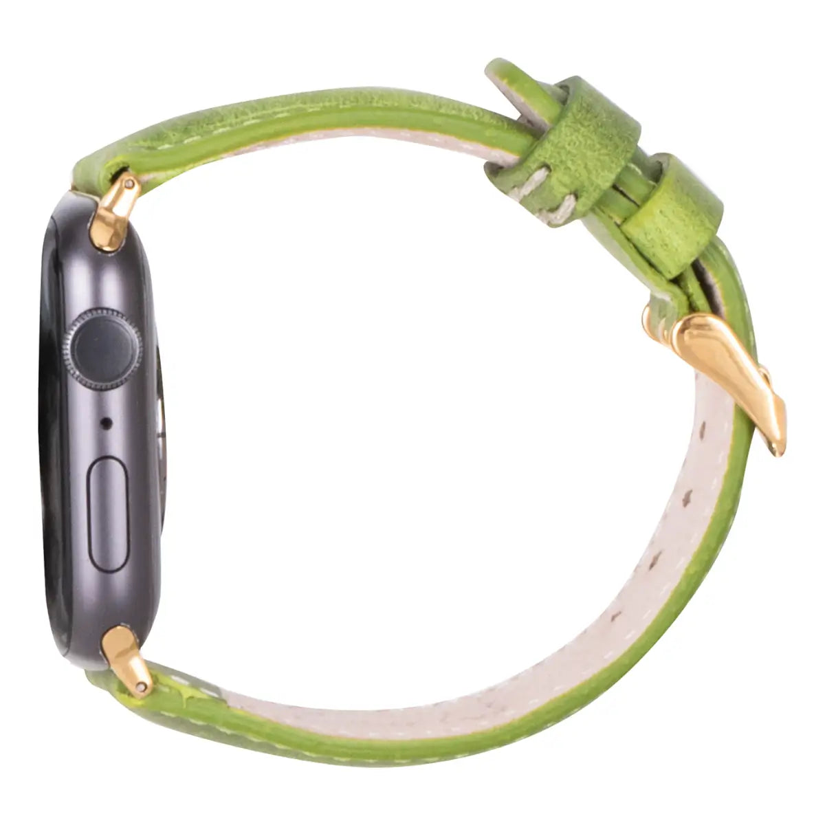 Green Leather Slim Apple Watch Band
