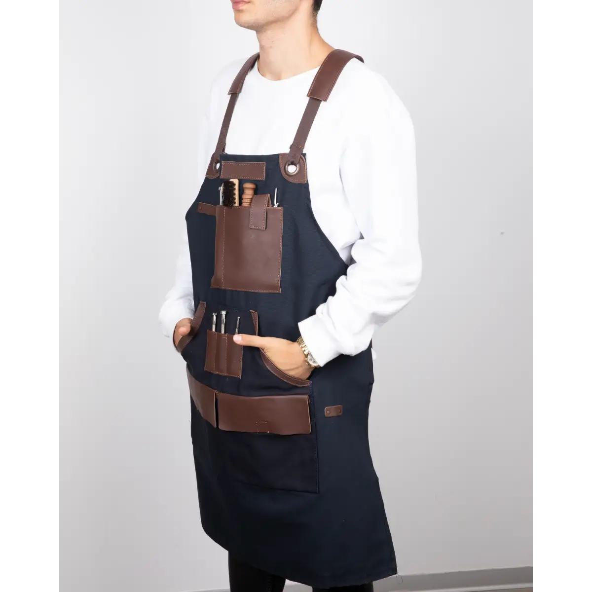 Leather Apron - Blue | O2 Leather
