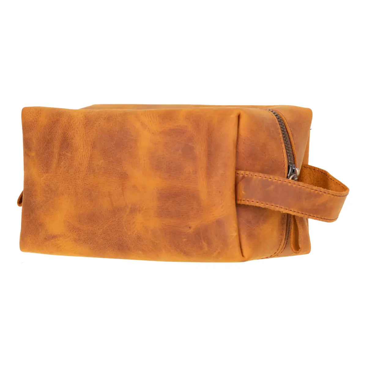 Leather Dopp Kit Bag Camel Brown