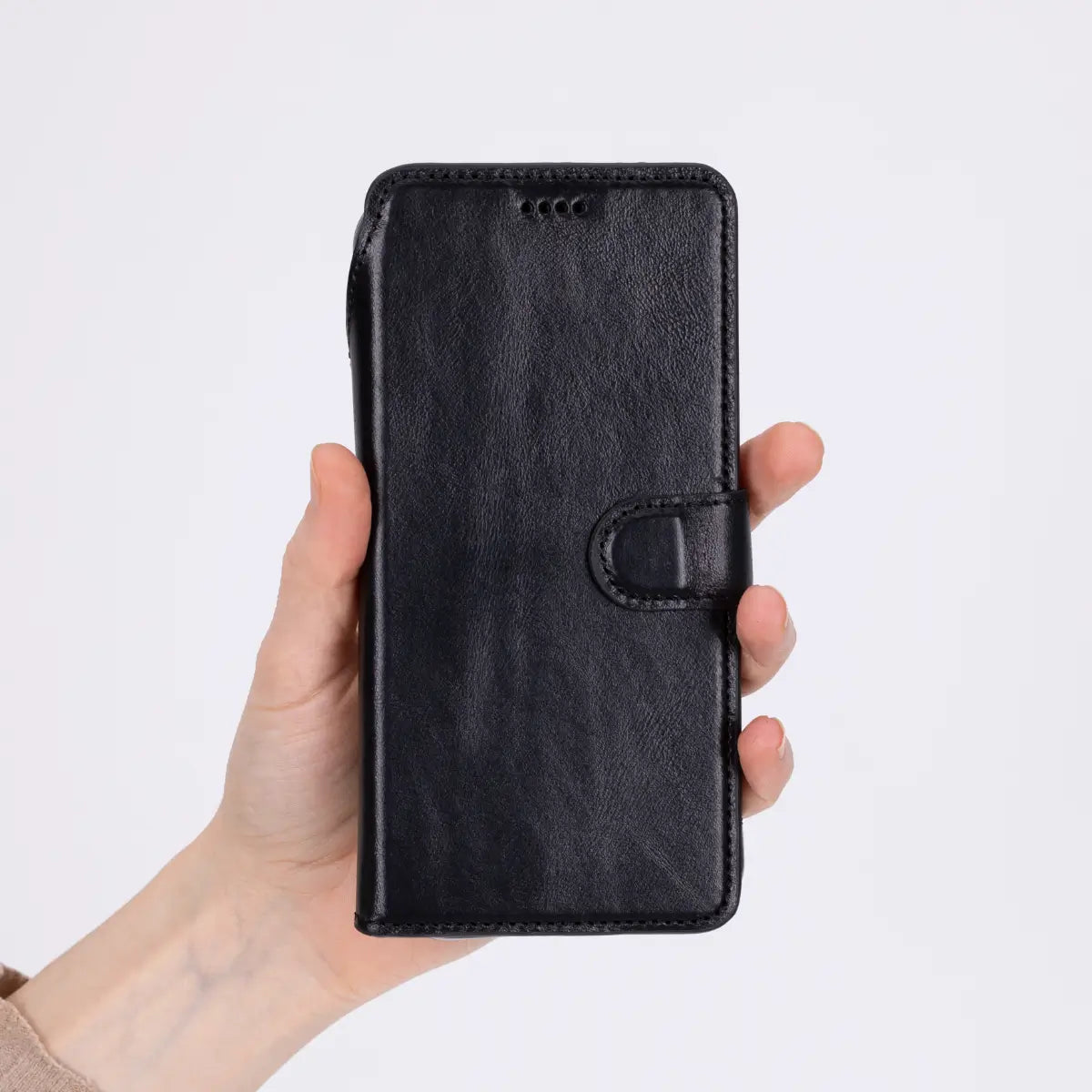 Leather Pixel 10 Pro Detachable Wallet Case, Black