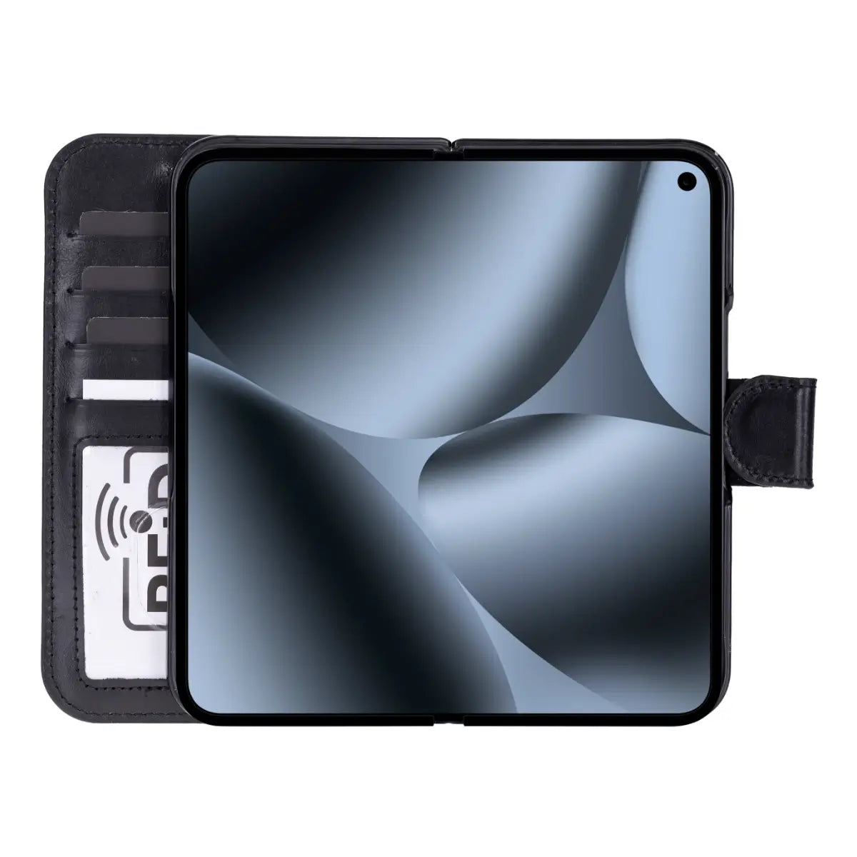 Leather Pixel 10 Pro Fold Folio Case, Black