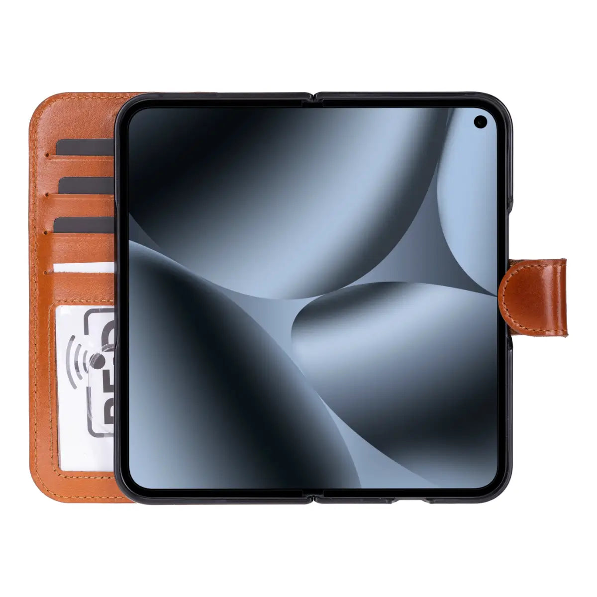 Leather Pixel 10 Pro Fold Folio Case, Burnished Tan