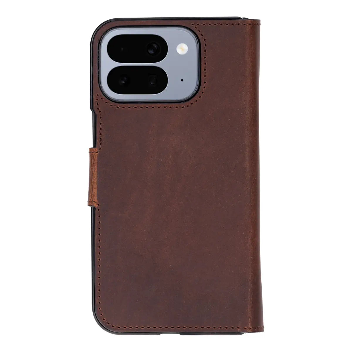 Leather Pixel 10 Pro Fold Folio Case, Distressed Brown